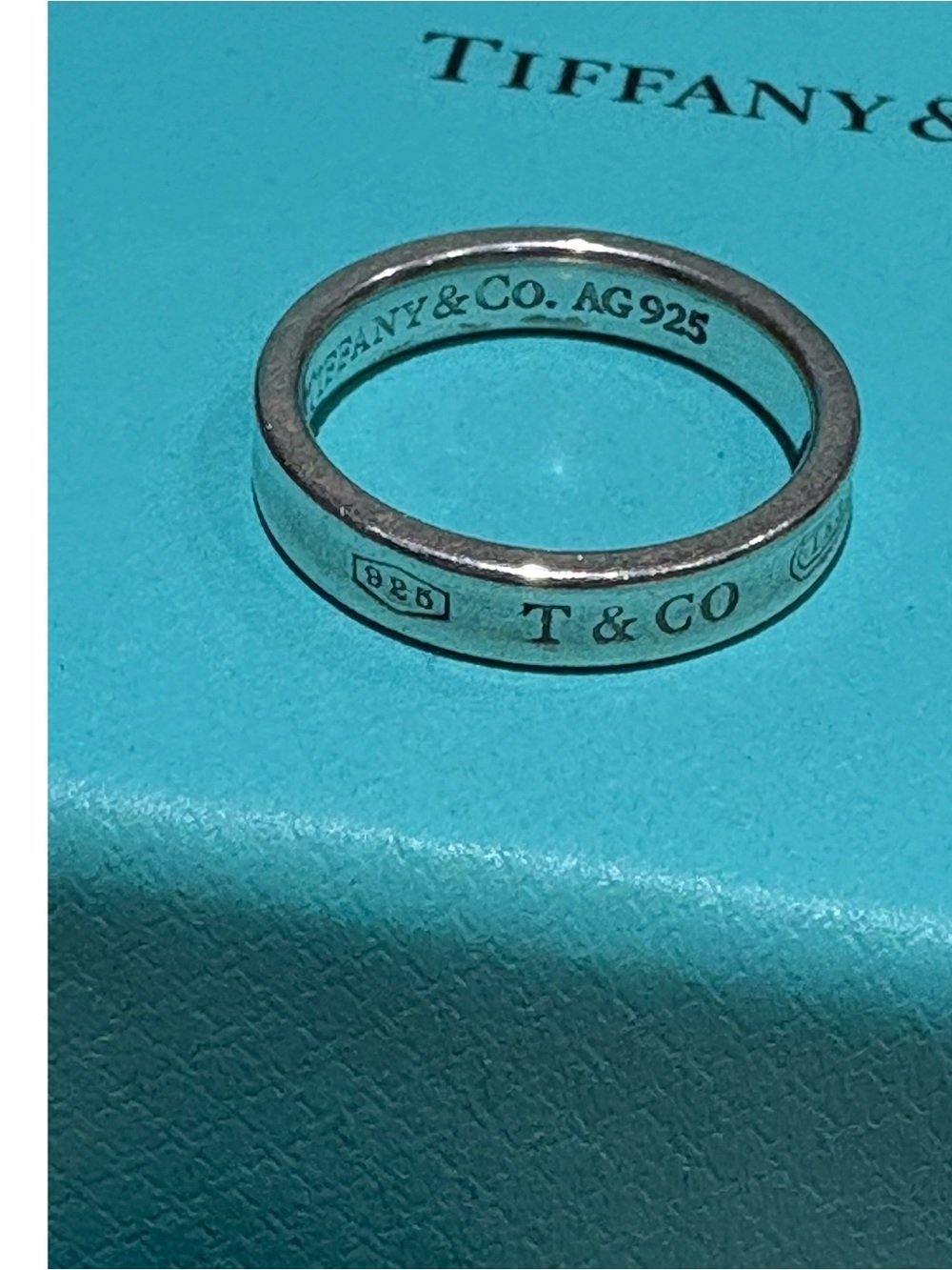 Tiffany & Co. 1837 Narrow Band Ring Sterling Silver 925 Size 6.5 Authentic - Picture 2 of 7